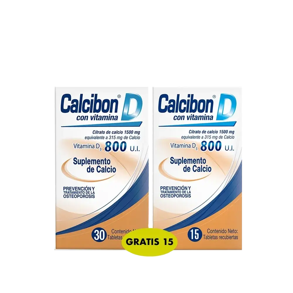 calcibon d 1500 mg 30 tab gts.15 tab - Imagen 1
