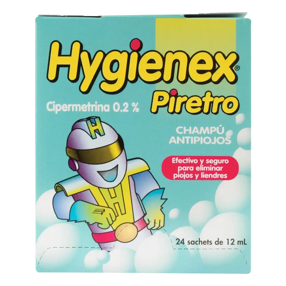 champu hygienex piretro a/piojos 24 sobres