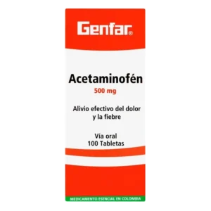 acetaminofen 500 mg 100 tabletas gf