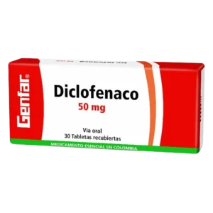 diclofenaco 50 mg 30 tabletas gf