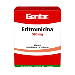 eritromicina 500 mg 50 tabletas gf