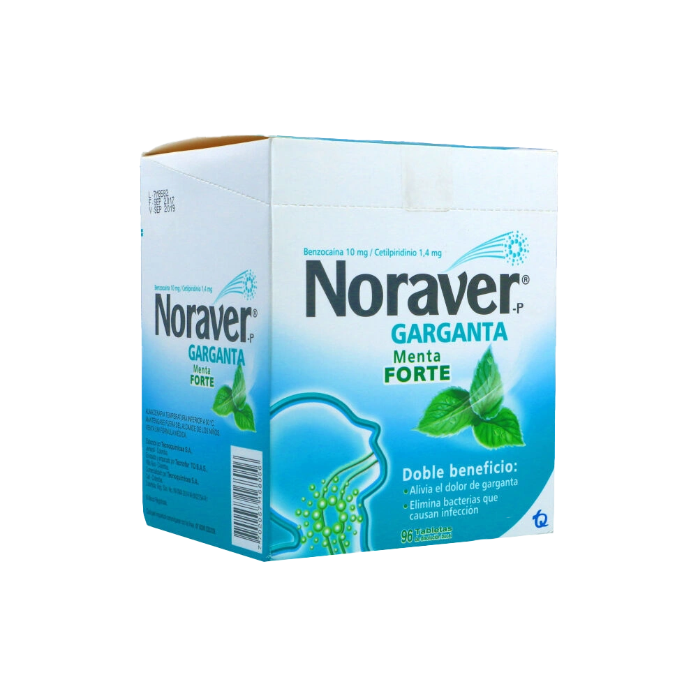 noraver menta forte 96 pastillas