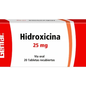 hidroxicina 25 mg 20 tabletas gf