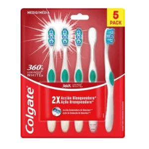 cepillo colgate 360 luminous white medio 5 und