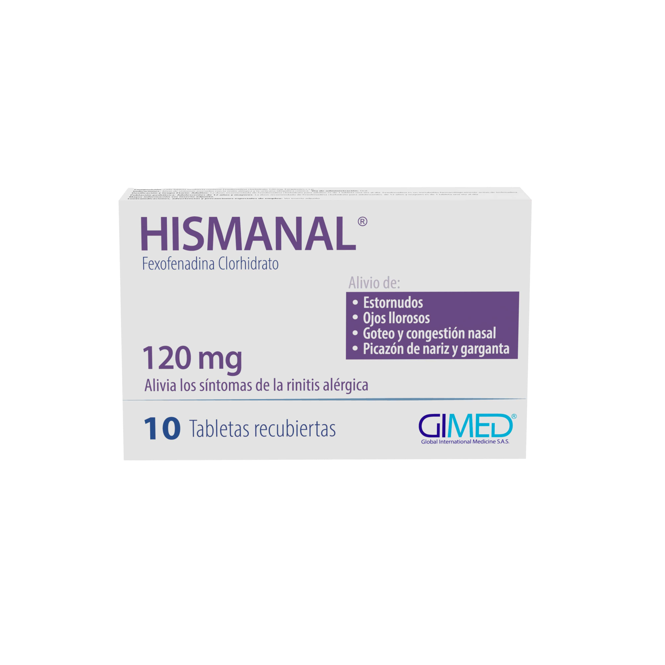 hismanal 120 mg 10 tabletas
