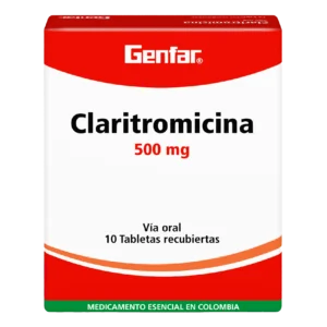 claritromicina 500 mg 10 tabletas gf
