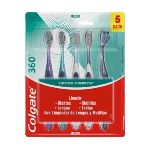 cepillo colgate 360 medio pack 5 und