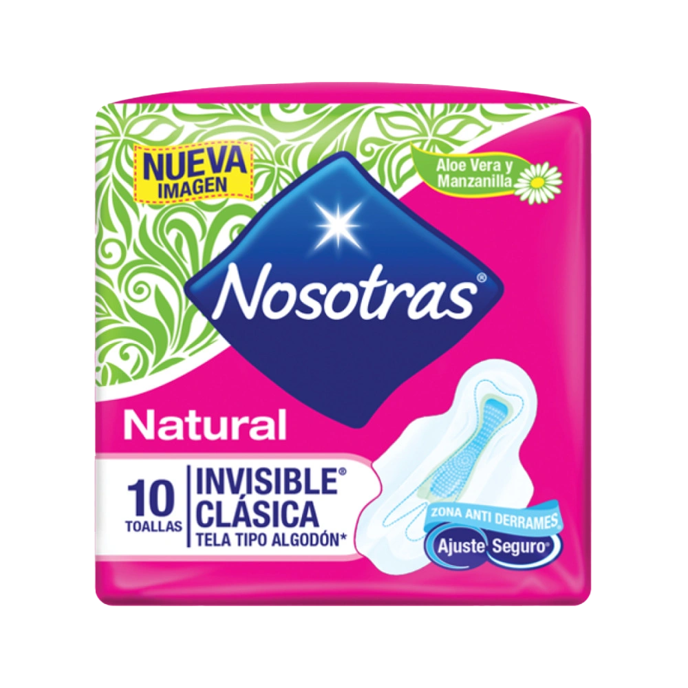 toallas nosotras nat inv/clas/tela 10 und