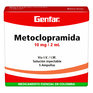 metoclopramida 10mg/2ml 5 ampollas gf