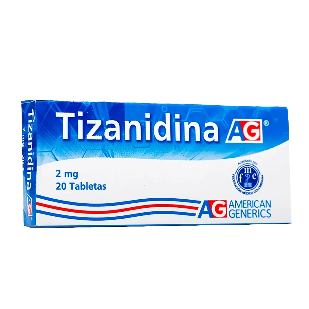 tizanidina 2 mg 20 tabletas ag