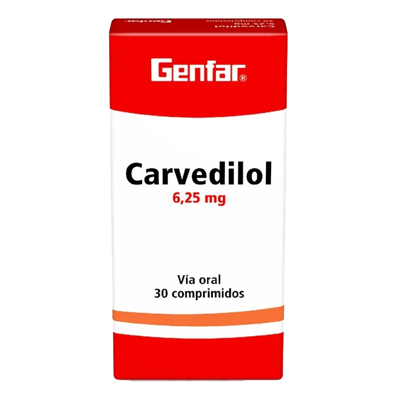 carvedilol 6.25 mg 30 tabletas gf (r)