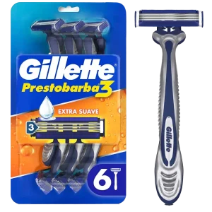 maquina gillette prestobarba 3 ext/suav 6 unid