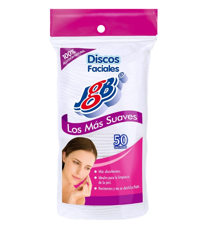 discos faciales pads jgb algodon 50 und