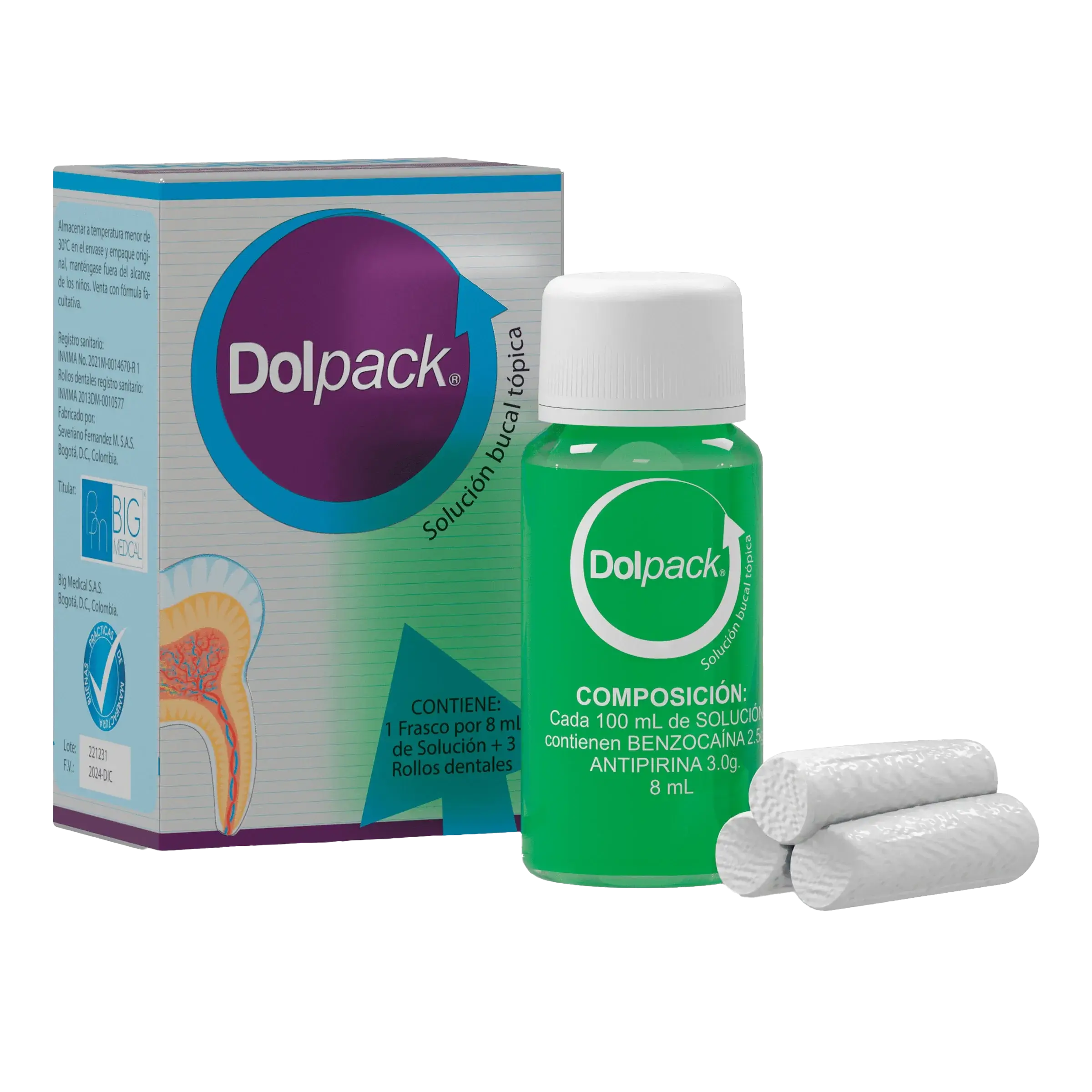 calzas dolpack 8 ml+3 roll dent