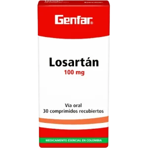 losartan 100 mg 30 tabletas gf
