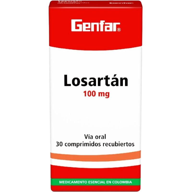 losartan 100 mg 30 tabletas gf