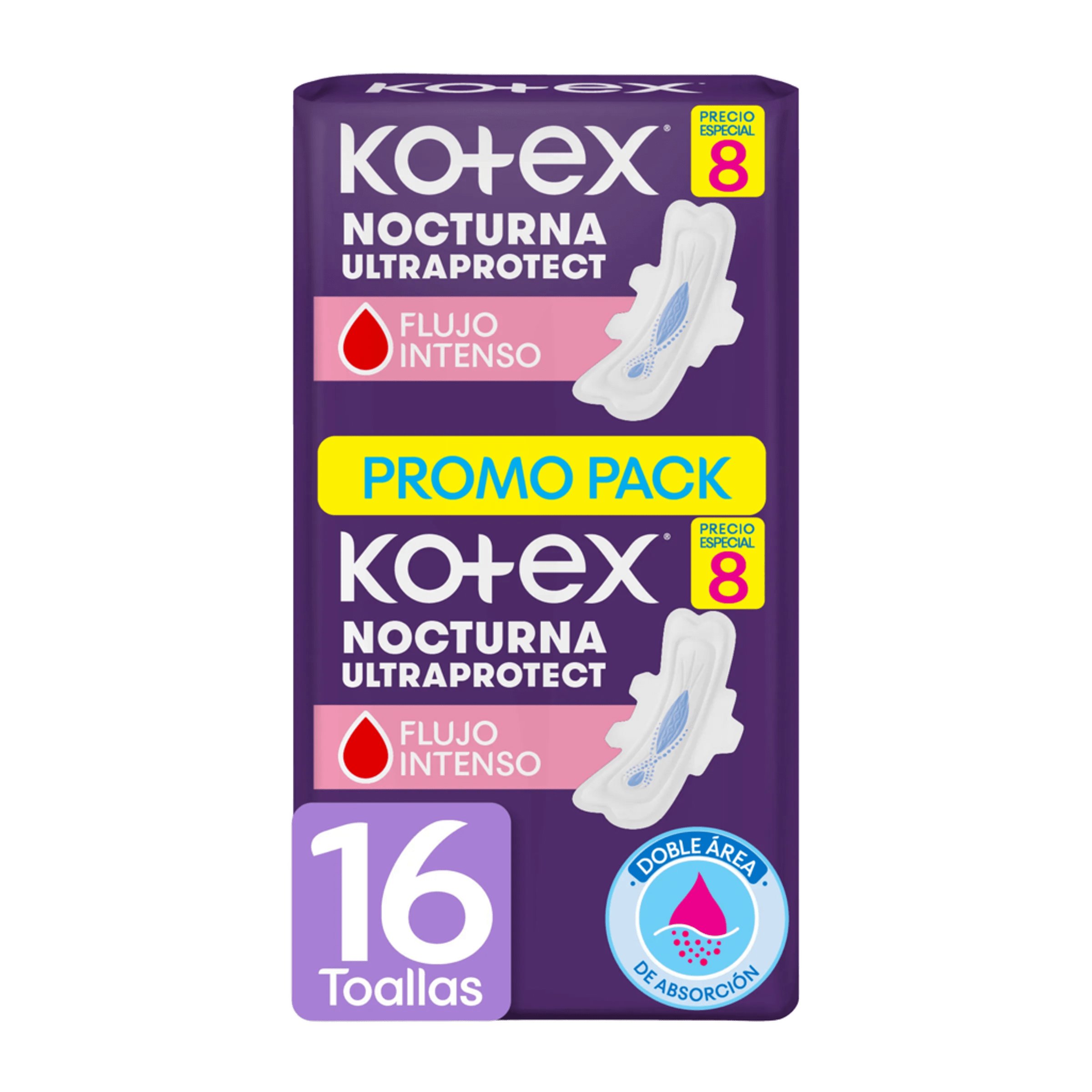 toallas kotex nocturna tela 2x8 und pr.pack