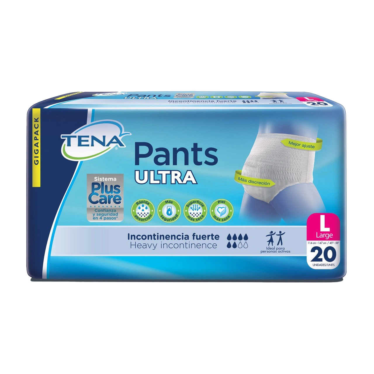 pañal tena pants ult/lar.plus care 20 und