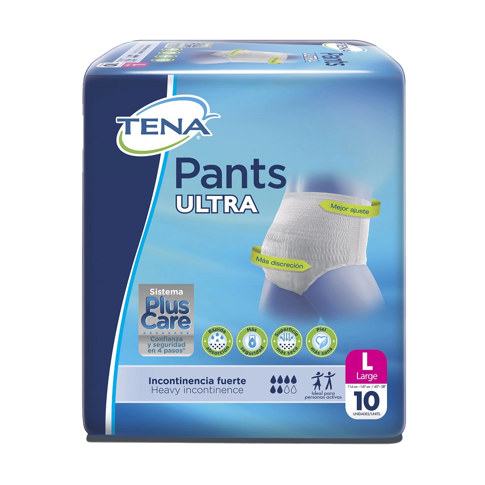 pañal tena pants ult/lar.plus care 10 und