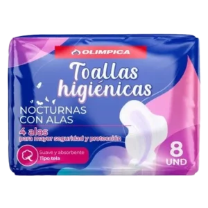 toallas hig nocturna c/alas 8 und