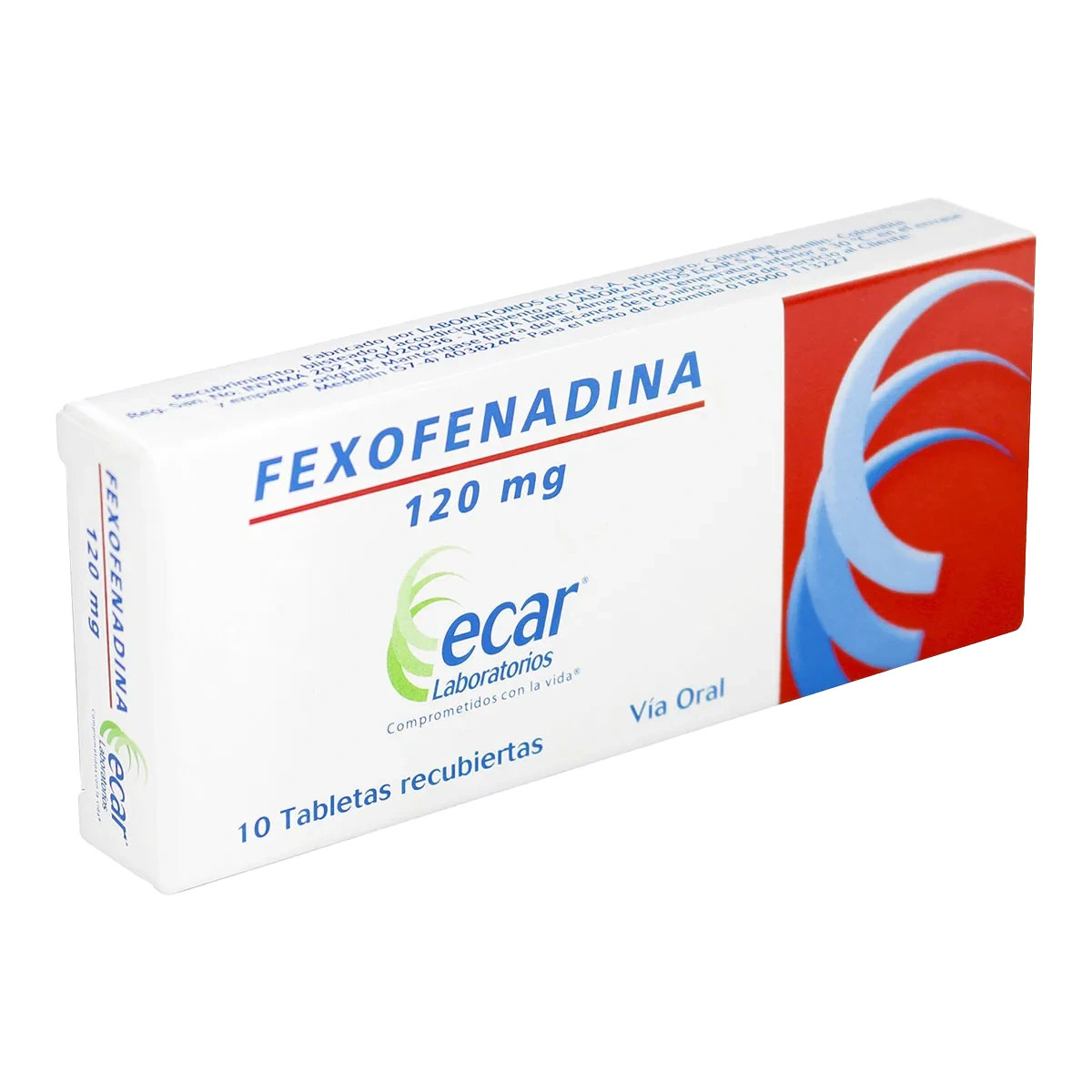 fexofenadina 120 mg 10 tabletas ec