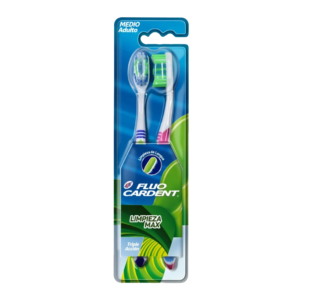 cepillo dent fluocardent limpieza max 2 und
