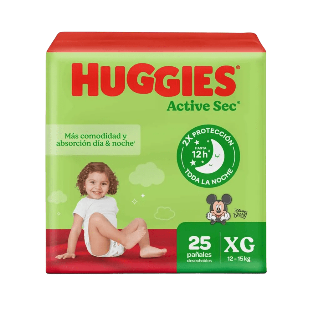 pañal huggies active sec et.4 xg 25 und