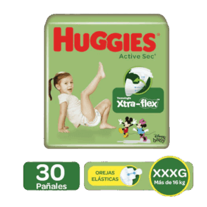 pañal huggies active sec et.6 xxxg 30 und(desc)