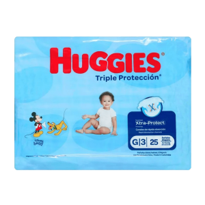 pañal huggies tri.proteccion et.g 25 und