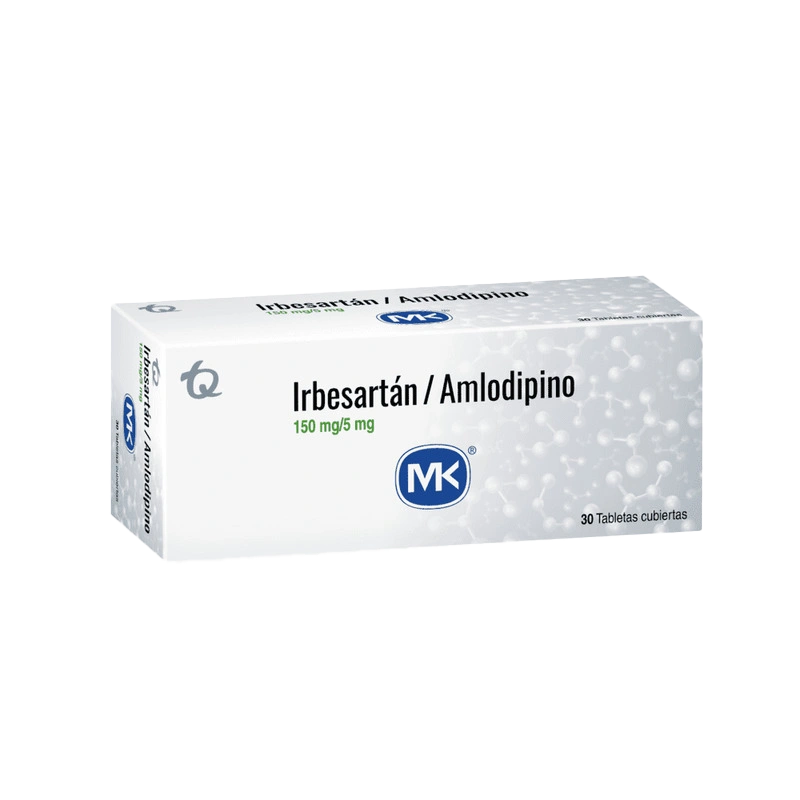 irbesartan+amlodipino 150/5 mg 30 tabletas mk