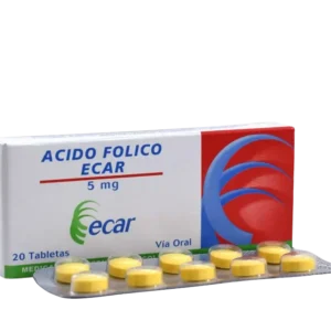 acido folico 5 mg 20 tabletas ec