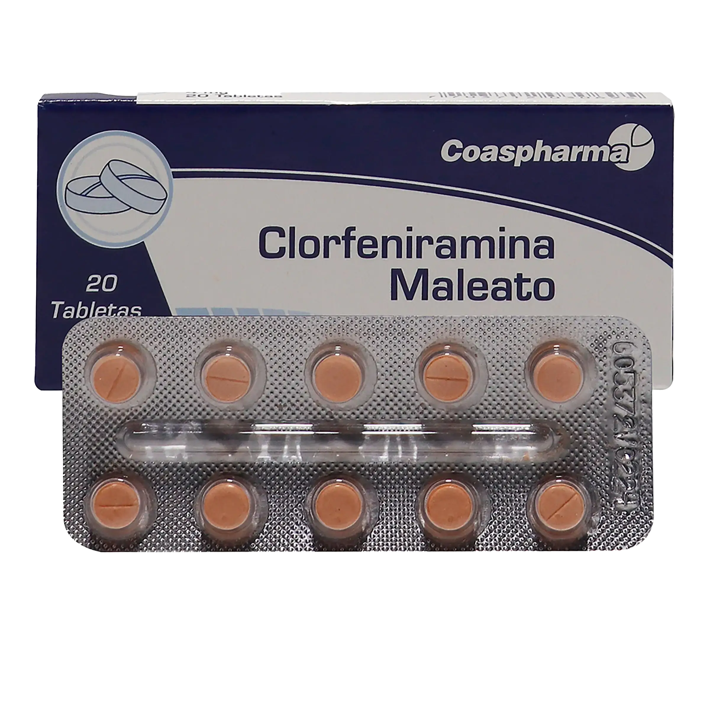 clorfeniramina 4 mg 20 tabletas coa