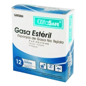 gasa alfa estucheno tejida 7.5x7.5cm 12 x 2