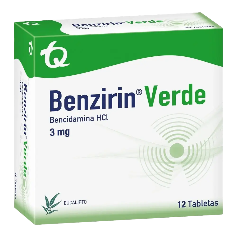benzirin verde eucalipto 12 tabletas