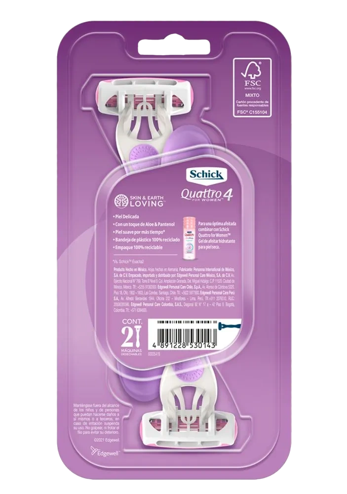 maquina schick 4 quattro mujer 2 und