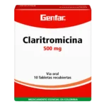 claritromicina 500 mg 10 tabletas gf
