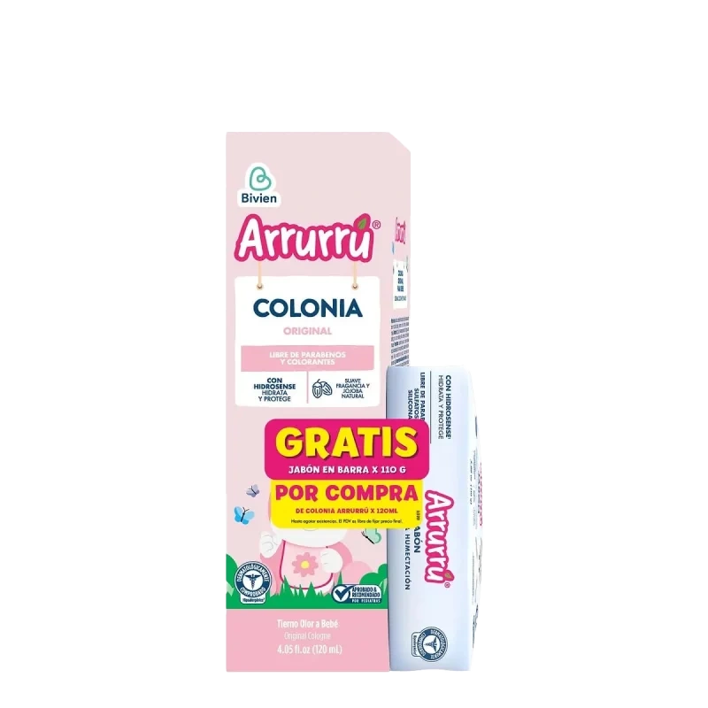 colonia arrurru orig rosada 120 ml+jabon suav/hum 110 gr - Imagen 1