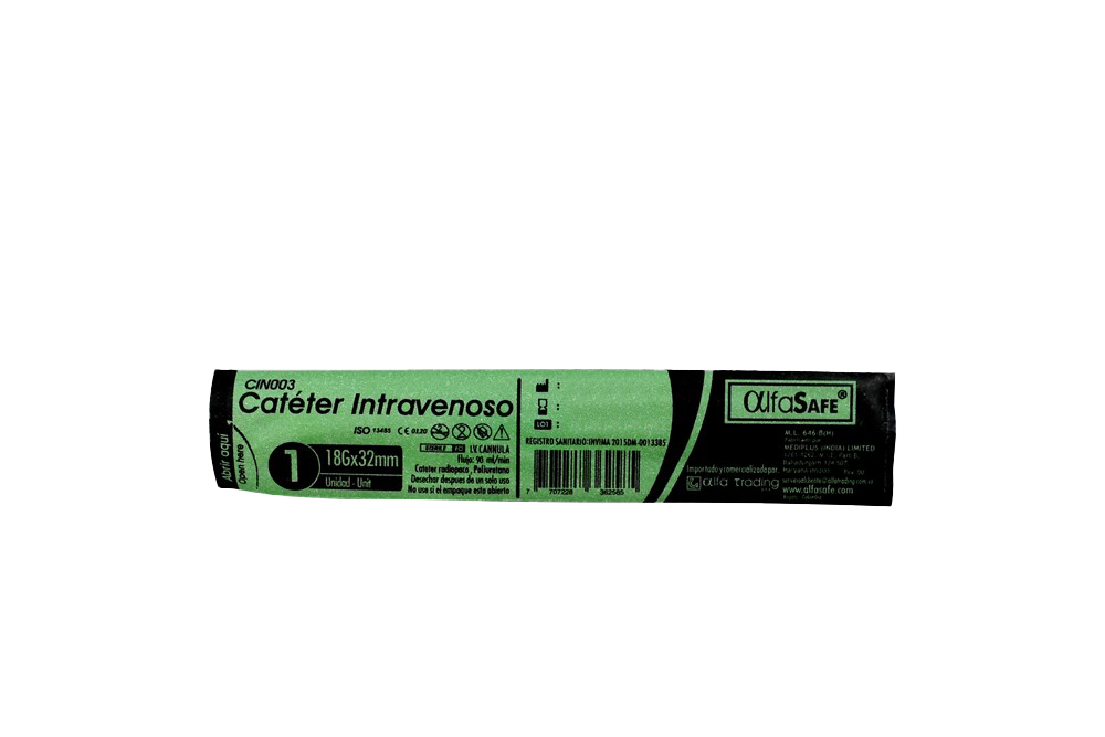 cateter alfa intrave 18g x1 1/4 32 mm - Imagen 1