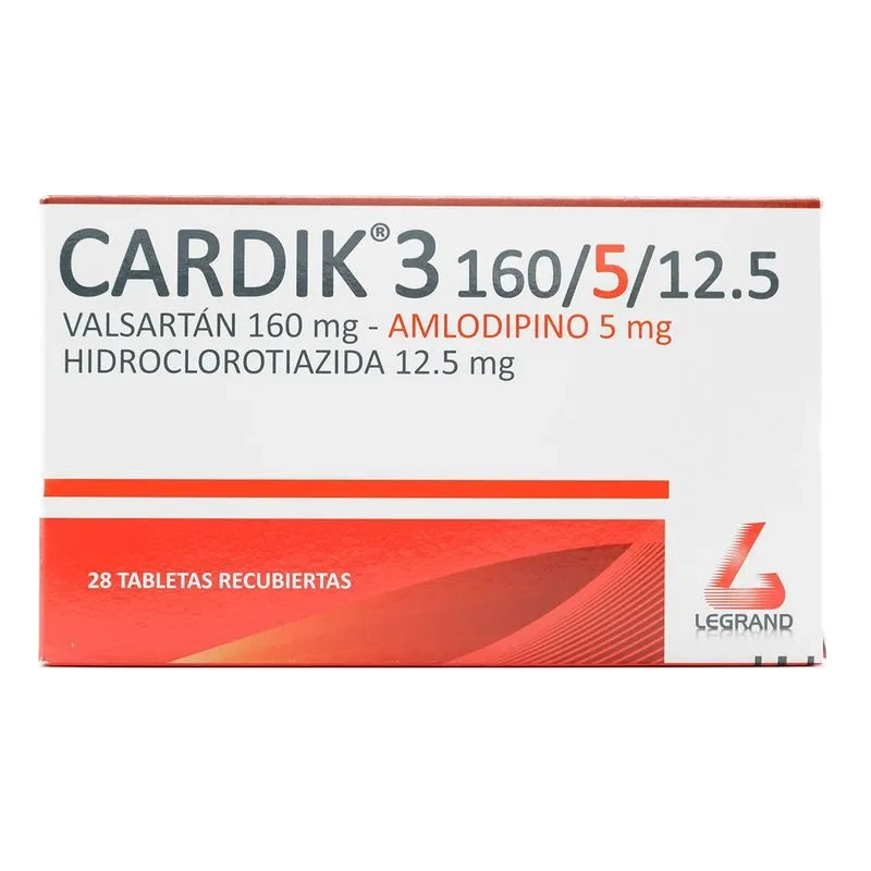 cardik 3 160/5/12.5 mg 28 tabletas (p) - Imagen 1