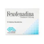 fexofenadina 120 mg 10 tabletas pc