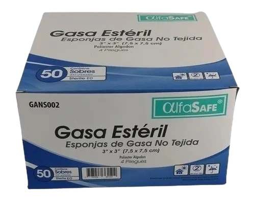 gasa alfa safe estucheno tej.3x3 2 und 50 sobres - Imagen 1