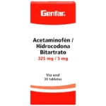 acetam+hidrocodona 325/5 mg 30 tabletas gf