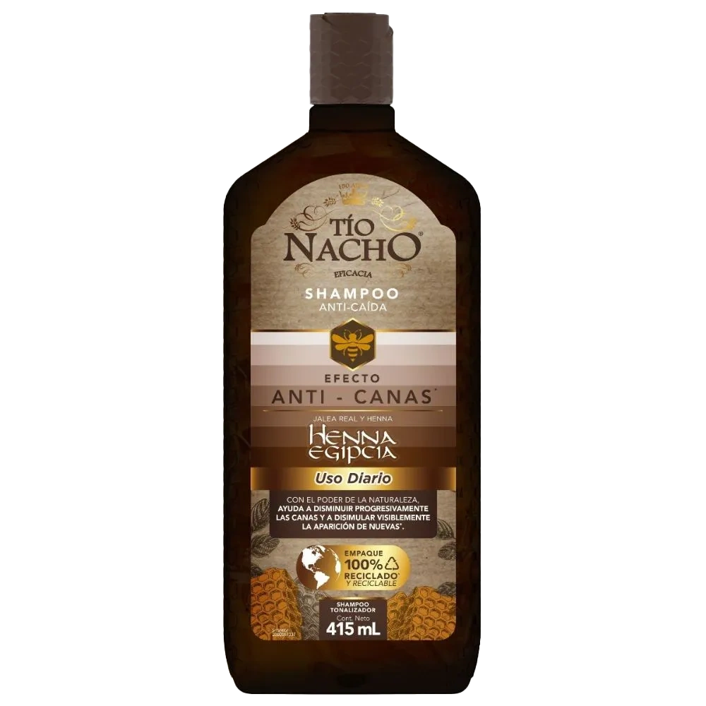 champu tio nacho anti canas tonaliz. henna egipcia 415 ml - Imagen 1